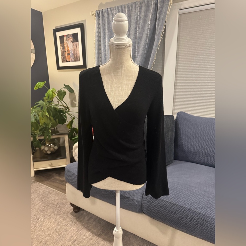 Michael Stars Black Wrap Knit Top | Size M | gently worn